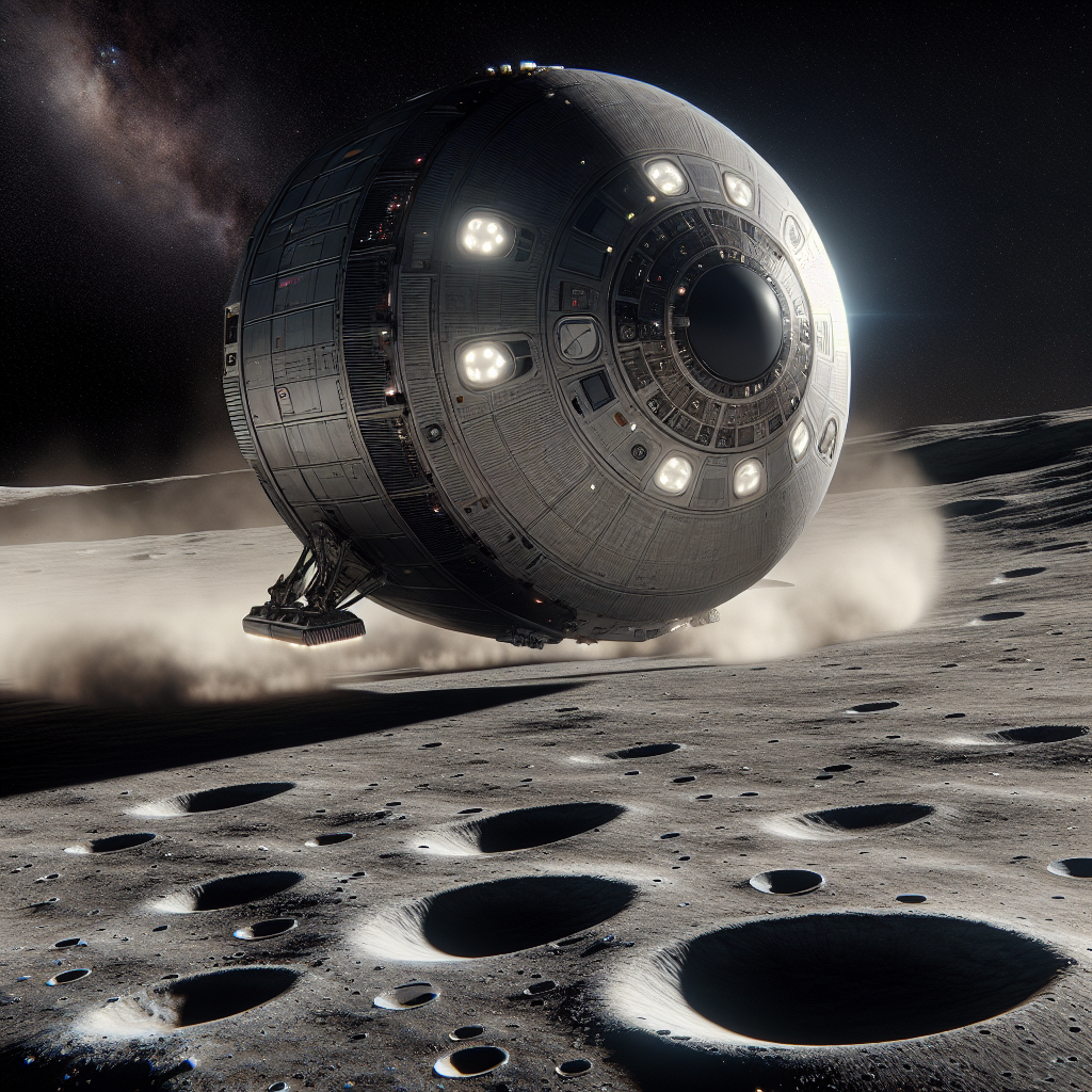 US Spaceship Makes Uneven Landing Near Moon's South Pole