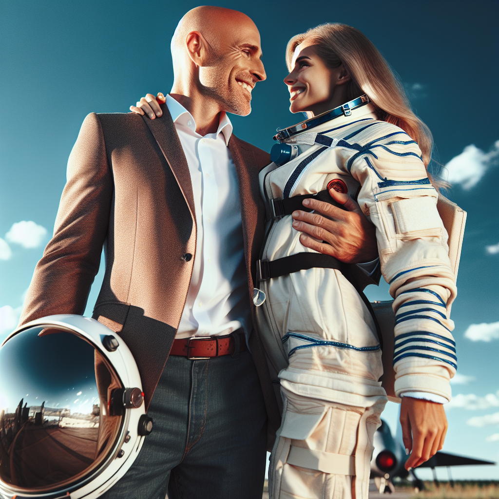 Jeff Bezos Embraces Fiancee After Her Return from Space Journey