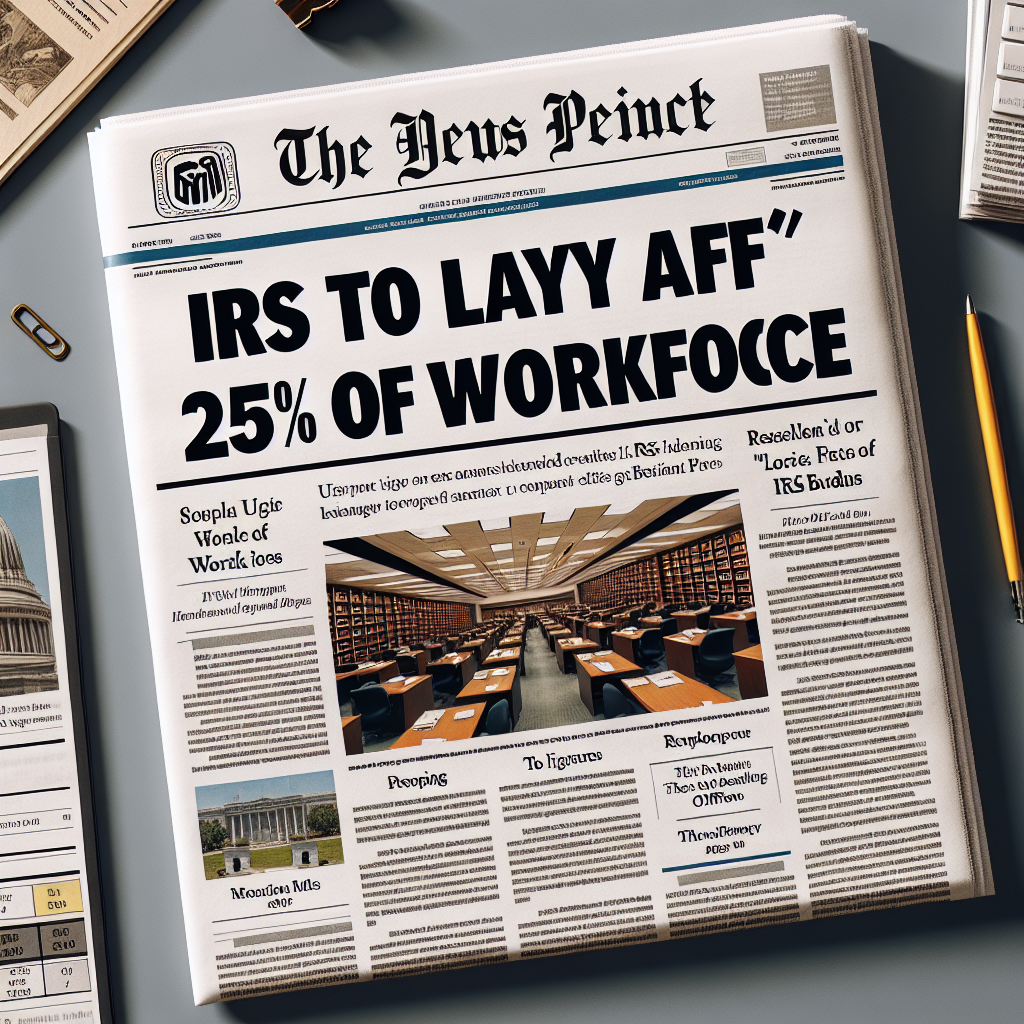 Washington Post Reports: IRS to Lay Off 25% of Workforce