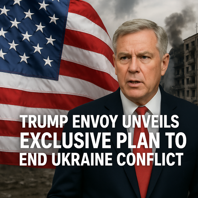 Generate a high-quality, relevant image prompt for an article about: Trump Envoy Unveils Exclusive P