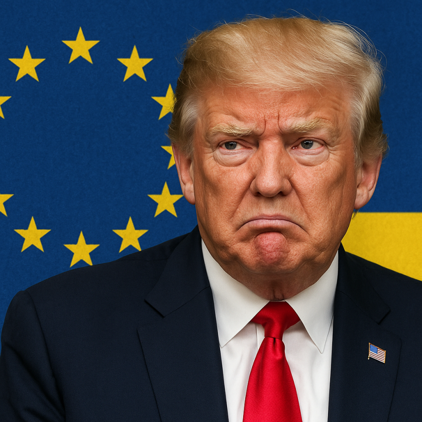 Generate a high-quality, relevant image prompt for an article about: Trump’s Frustrated Take on EU a