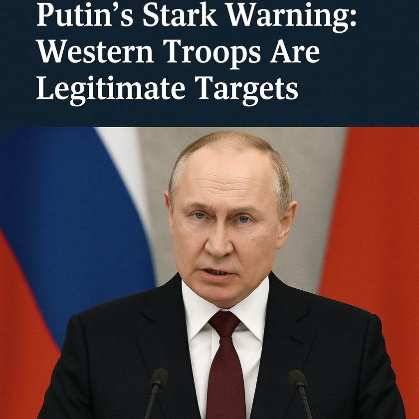 Generate a high-quality, relevant image prompt for an article about: Putin’s Stark Warning: Western