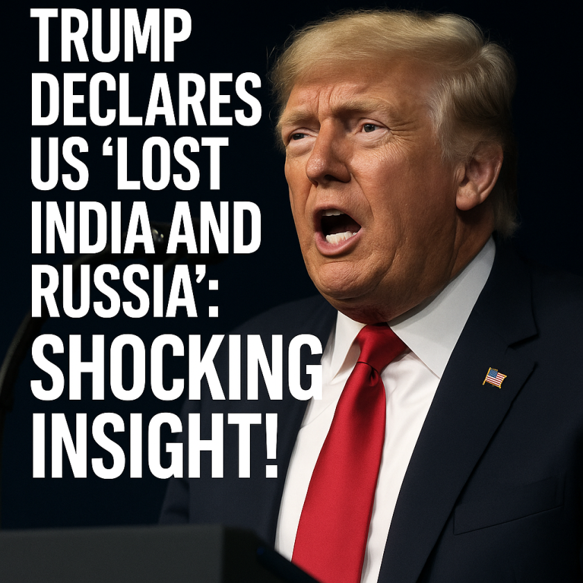 Generate a high-quality, relevant image prompt for an article about: Trump Declares US ‘Lost India a