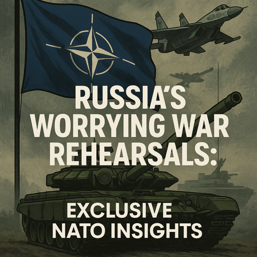 Generate a high-quality, relevant image prompt for an article about: Russia’s Worrying War Rehearsal
