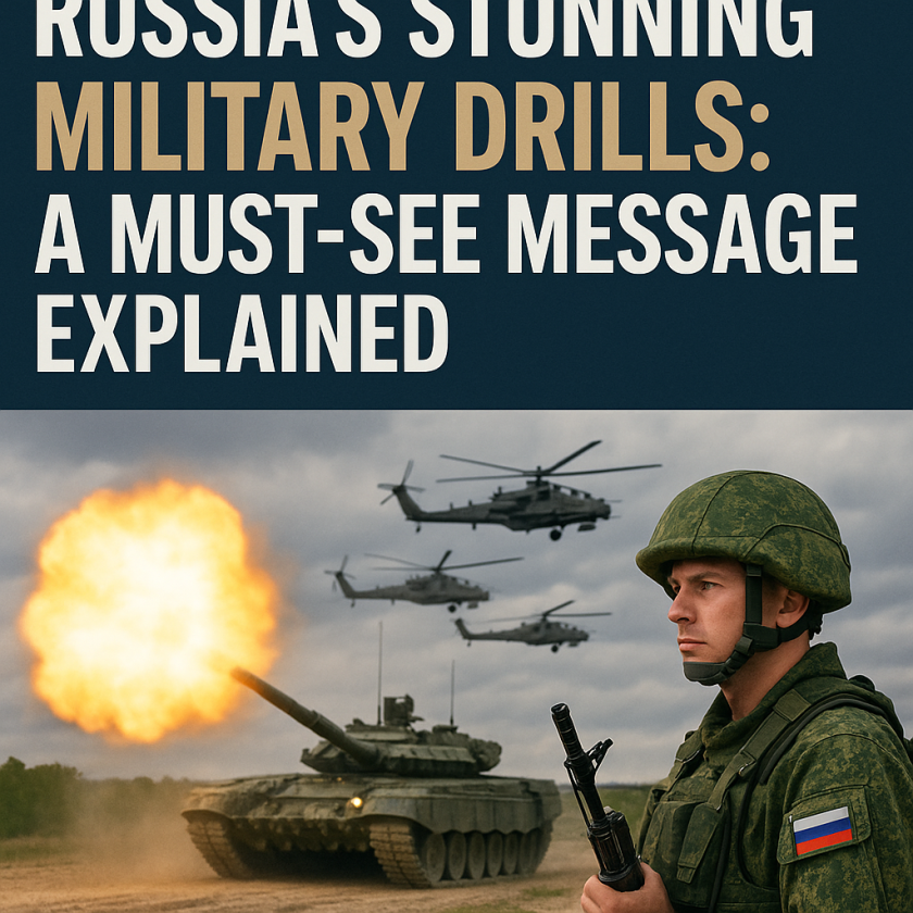 Generate a high-quality, relevant image prompt for an article about: Russia’s Stunning Military Dril