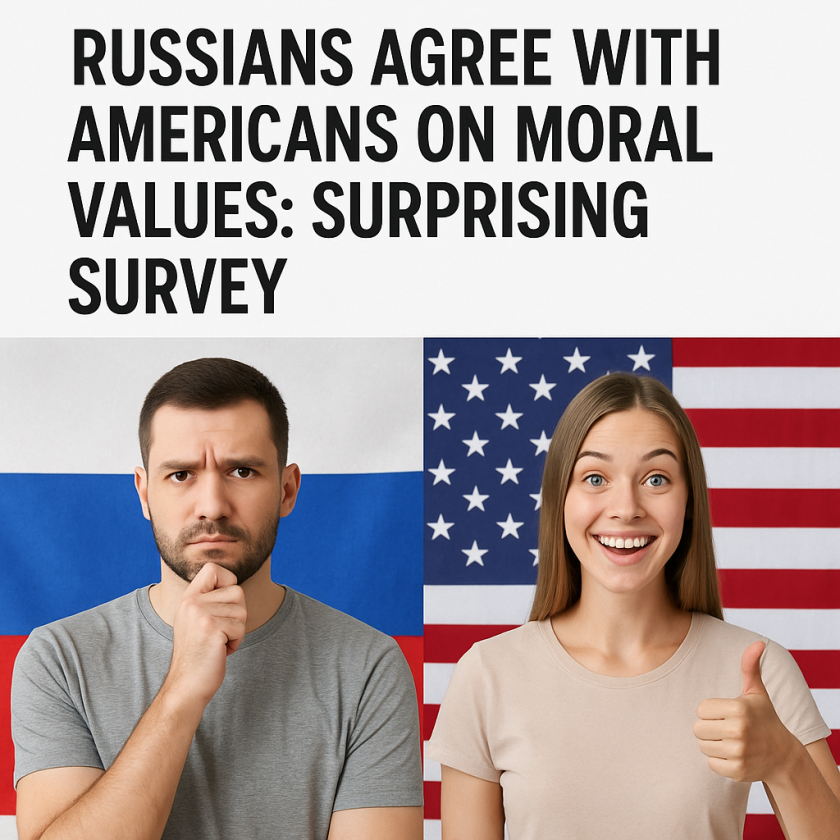 Generate a high-quality, relevant image prompt for an article about: Russians Agree with Americans o