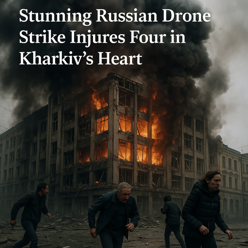 Generate a high-quality, relevant image prompt for an article about: Stunning Russian Drone Strike I