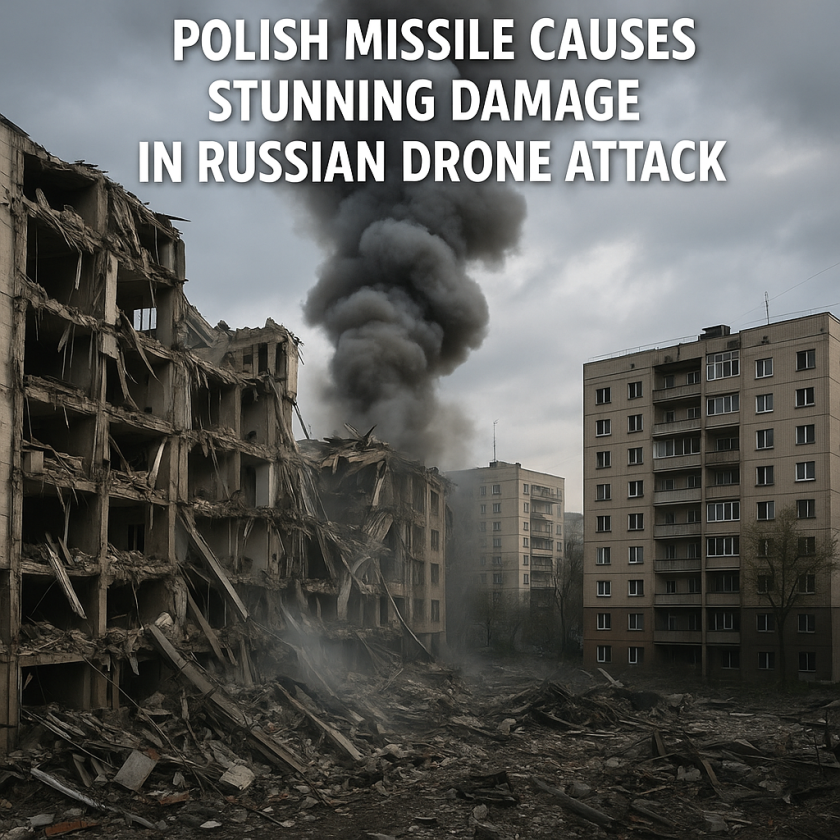 Generate a high-quality, relevant image prompt for an article about: Polish Missile Causes Stunning
