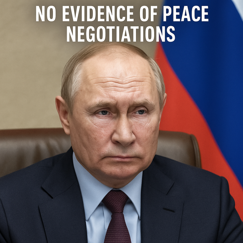 Generate a high-quality, relevant image prompt for an article about: Putin’s Stubborn Stance: No Evi