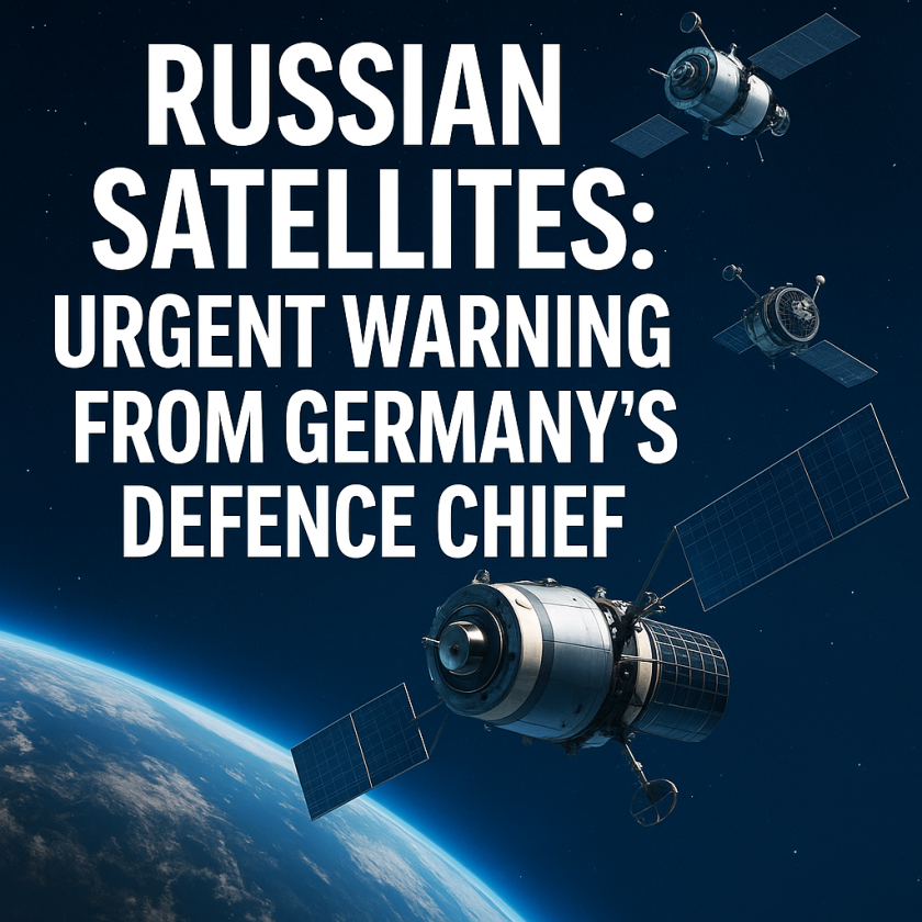 Generate a high-quality, relevant image prompt for an article about: Russian Satellites: Urgent Warn