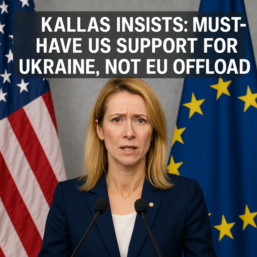 Generate a high-quality, relevant image prompt for an article about: Kallas Insists: Must-Have US Su