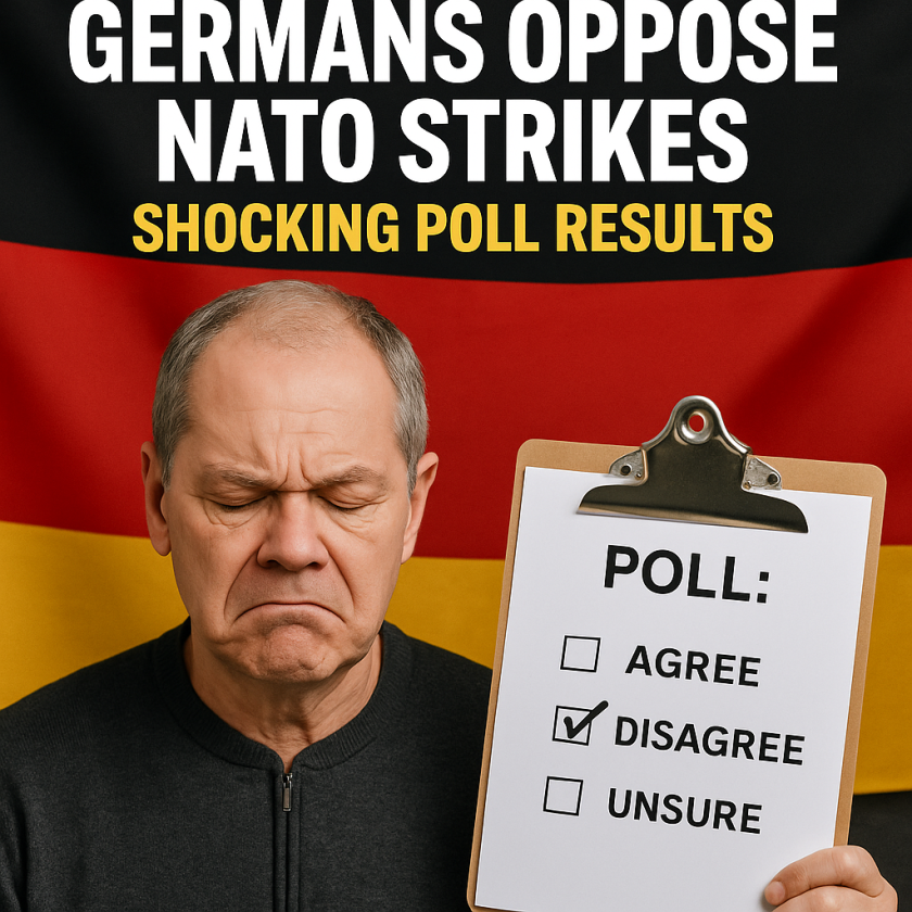 Generate a high-quality, relevant image prompt for an article about: Germans Oppose NATO Strikes: Sh