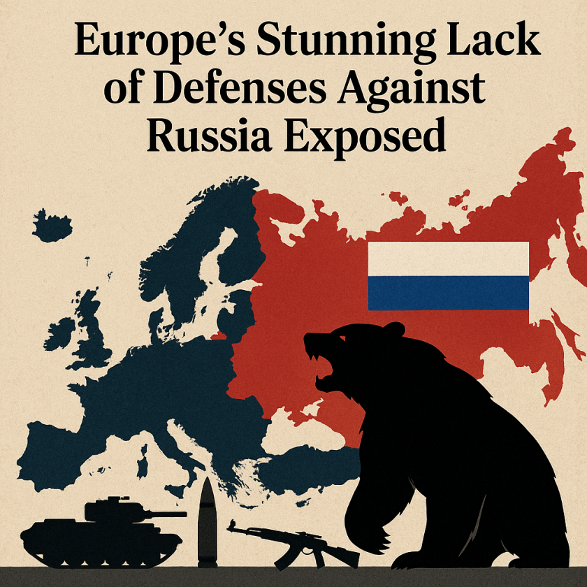 Generate a high-quality, relevant image prompt for an article about: Europe’s Stunning Lack of Defen