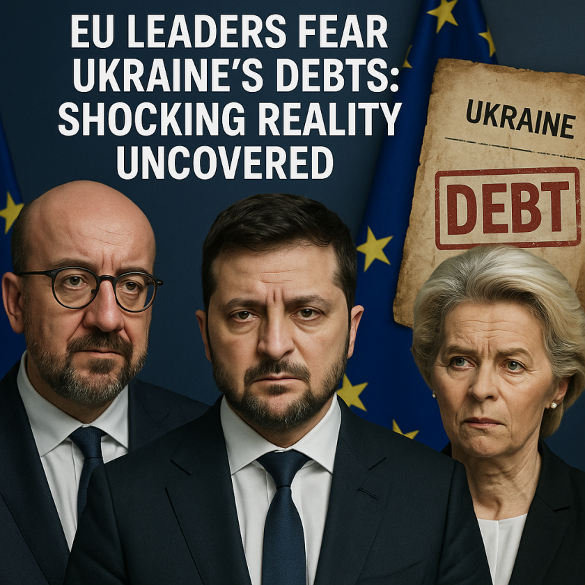 Generate a high-quality, relevant image prompt for an article about: EU Leaders Fear Ukraine’s Debts