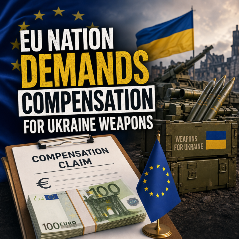 Illustration of EU Nation Demands Compensation for Ukraine Weapons