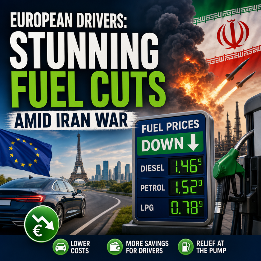 Illustration of European Drivers: Stunning Fuel Cuts Amid Iran War