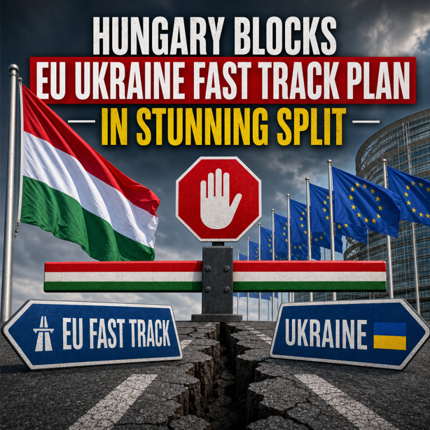 Illustration of Hungary Blocks EU Ukraine Fast Track Plan in Stunning Split