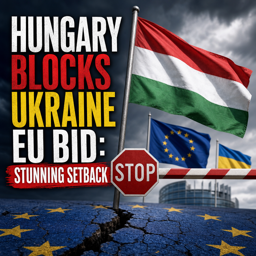 Illustration of Hungary Blocks Ukraine EU Bid: Stunning Setback