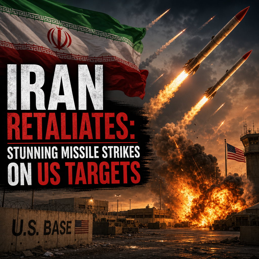 Illustration of Iran Retaliates: Stunning Missile Strikes on US Targets