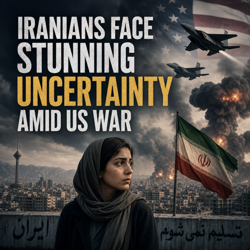 Illustration of Iranians Face Stunning Uncertainty Amid US War