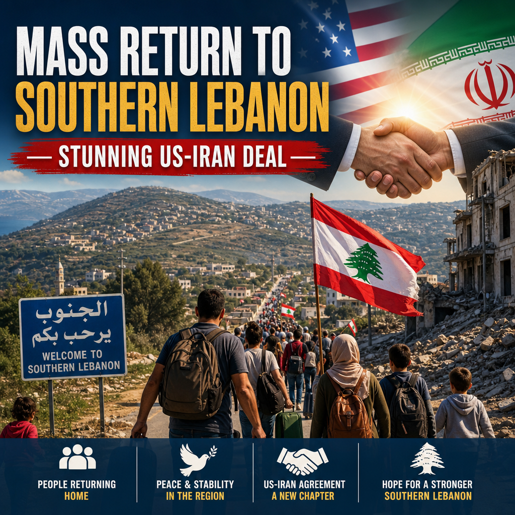 Illustration of Mass Return to Southern Lebanon: Stunning US-Iran Deal