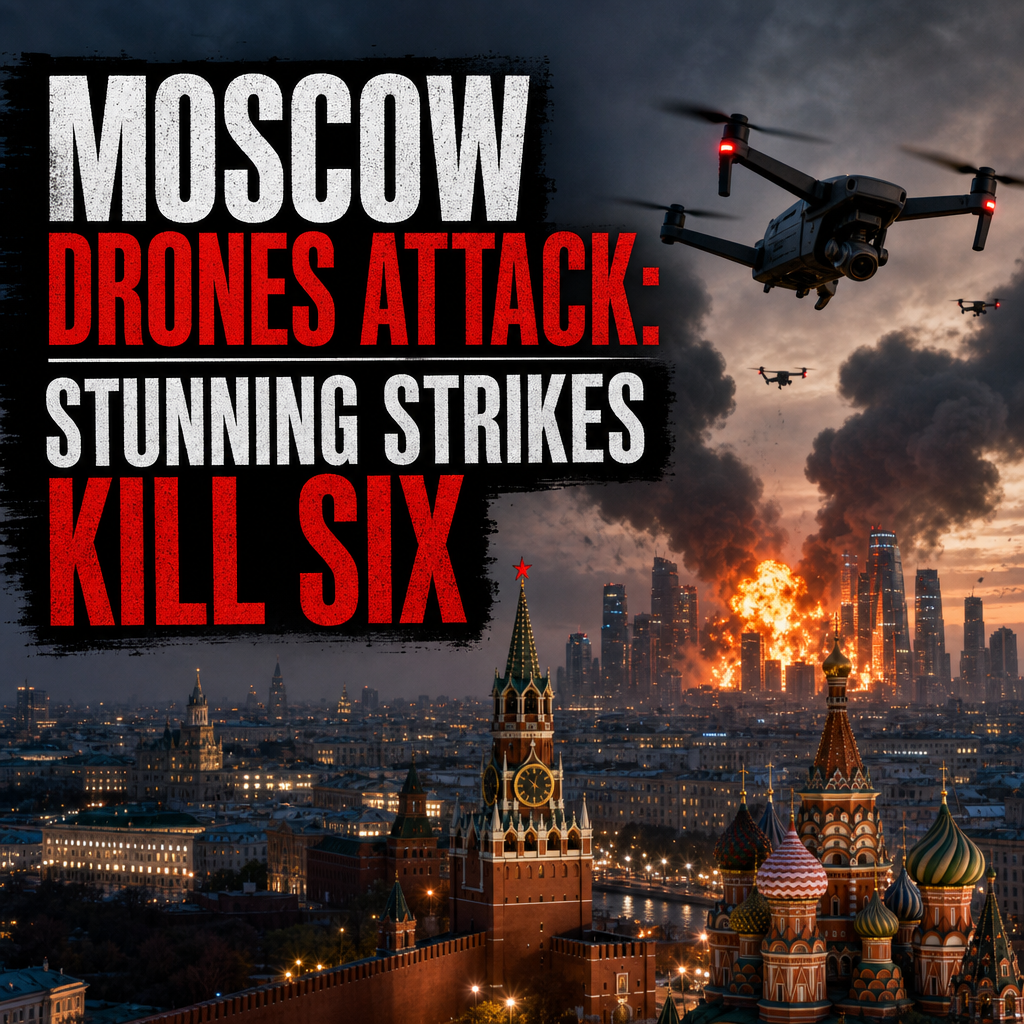 Illustration of Moscow Drones Attack: Stunning Strikes Kill Six