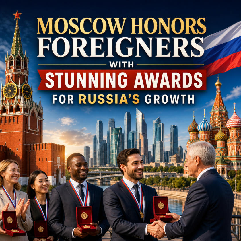 Illustration of Moscow Honors Foreigners with Stunning Awards for Russia’s Growth