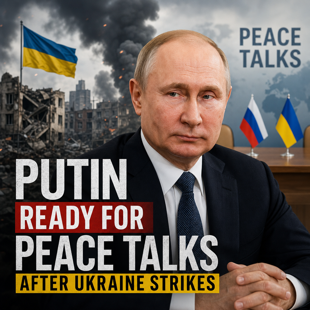 Illustration of Putin Ready for Peace Talks After Ukraine Strikes