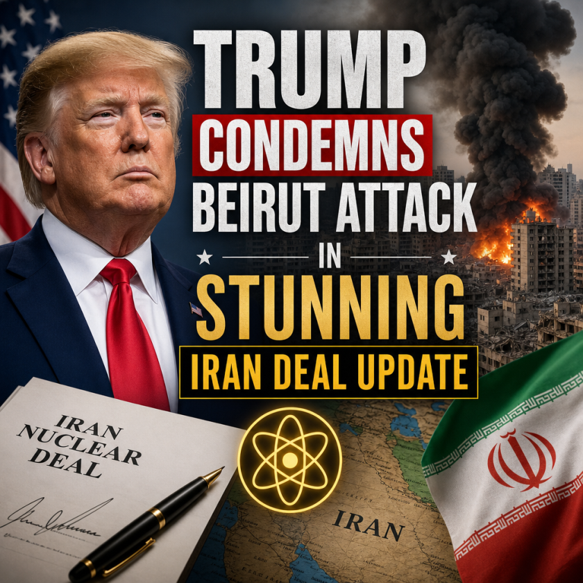 Illustration of Trump Condemns Beirut Attack in Stunning Iran Deal Update