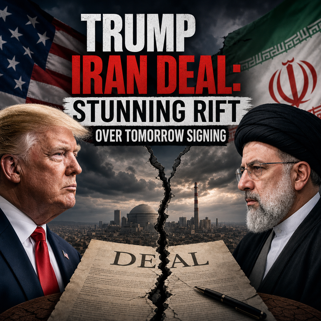 Illustration of Trump Iran Deal: Stunning Rift Over Tomorrow Signing