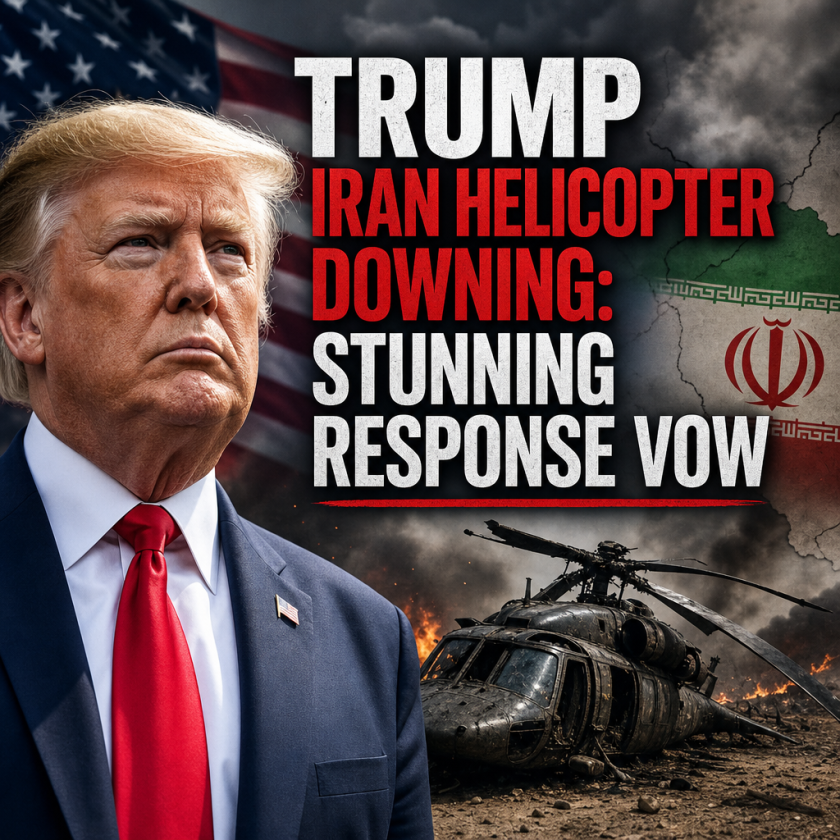 Illustration of Trump Iran Helicopter Downing: Stunning Response Vow