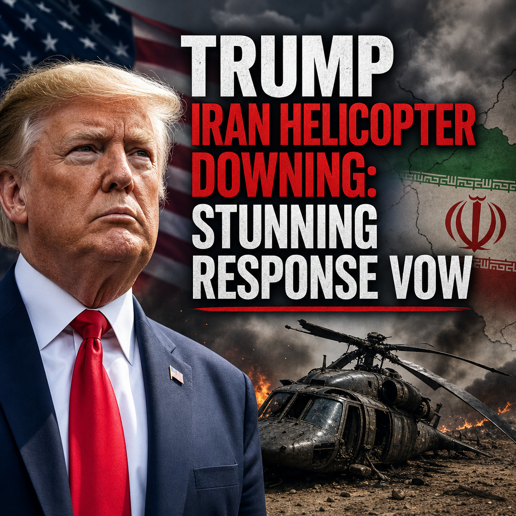 Illustration of Trump Iran Helicopter Downing: Stunning Response Vow