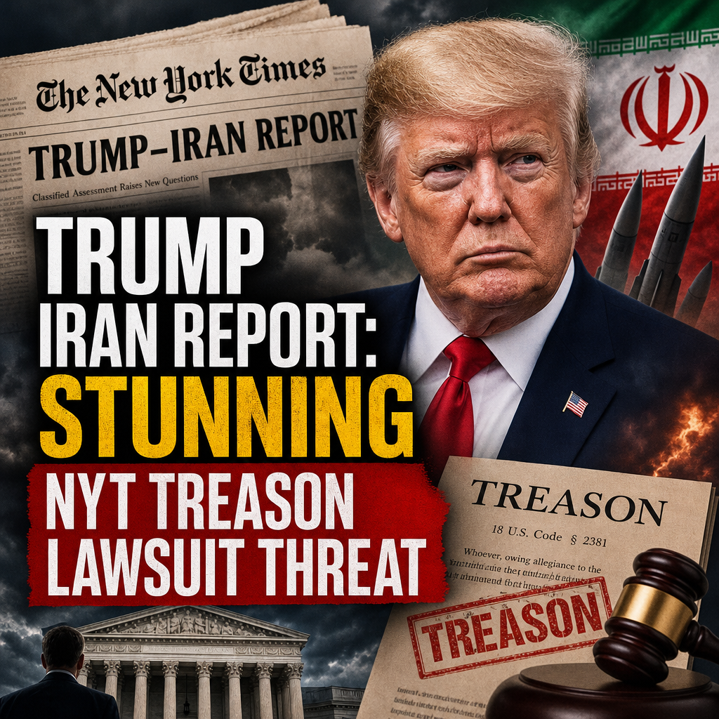 Illustration of Trump Iran Report: Stunning NYT Treason Lawsuit Threat
