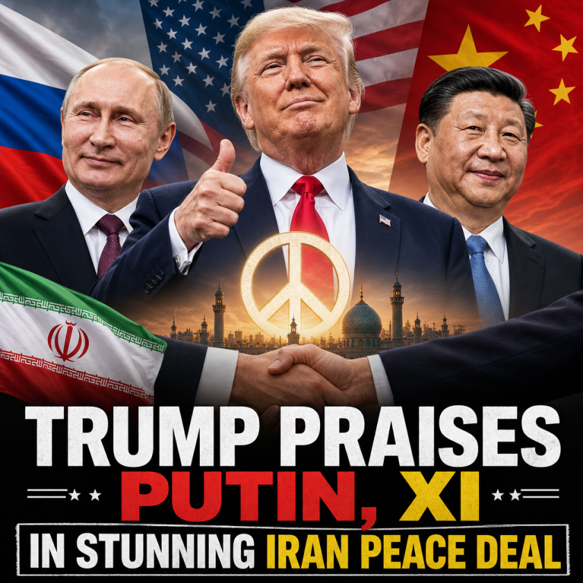 Illustration of Trump Praises Putin, Xi in Stunning Iran Peace Deal