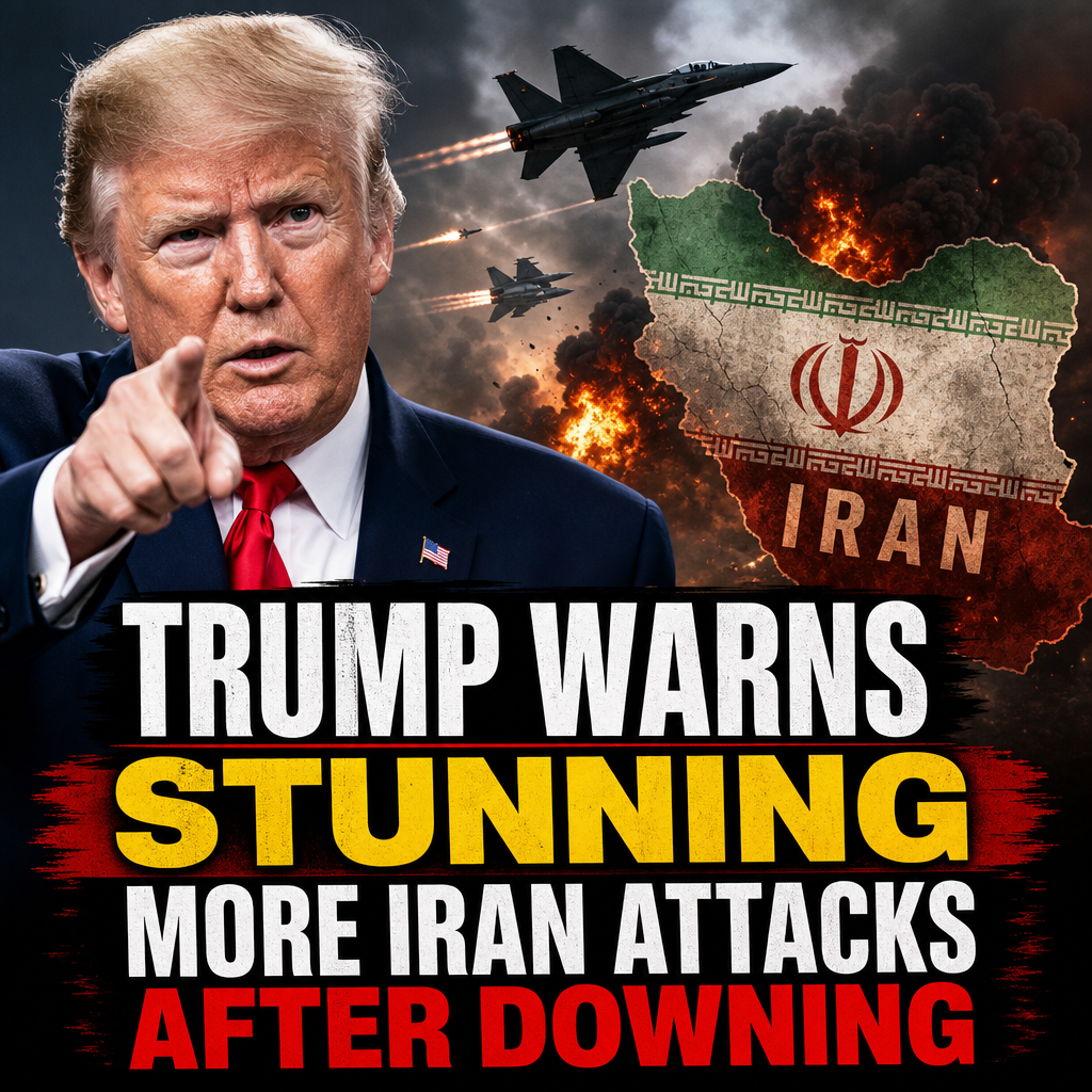 Illustration of Trump Warns Stunning More Iran Attacks After Downing