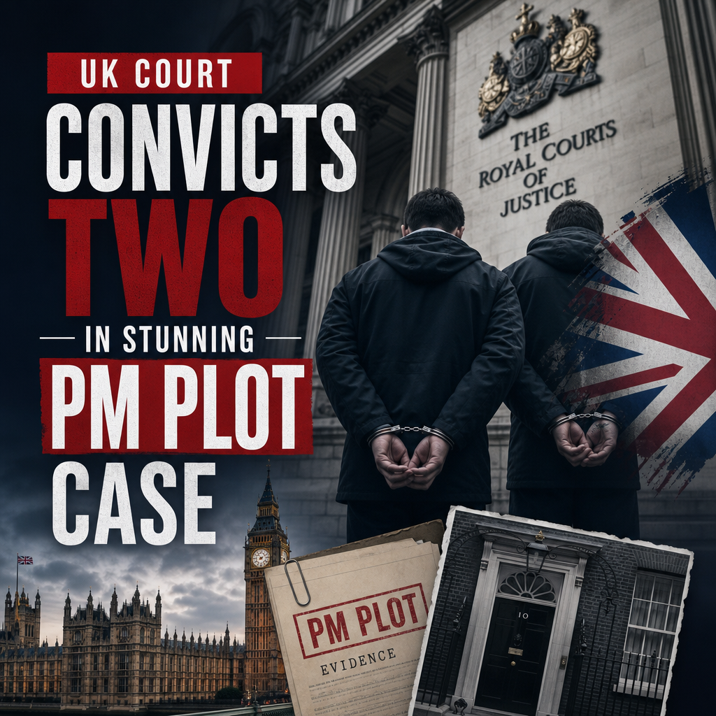 Illustration of UK Court Convicts Two in Stunning PM Plot Case
