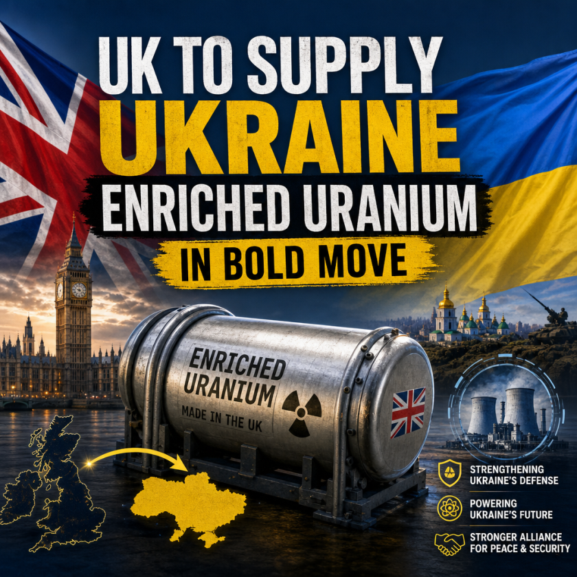 Illustration of UK to Supply Ukraine Enriched Uranium in Bold Move