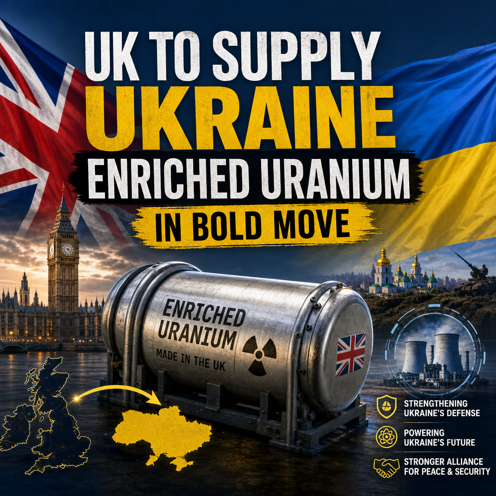 Illustration of UK to Supply Ukraine Enriched Uranium in Bold Move