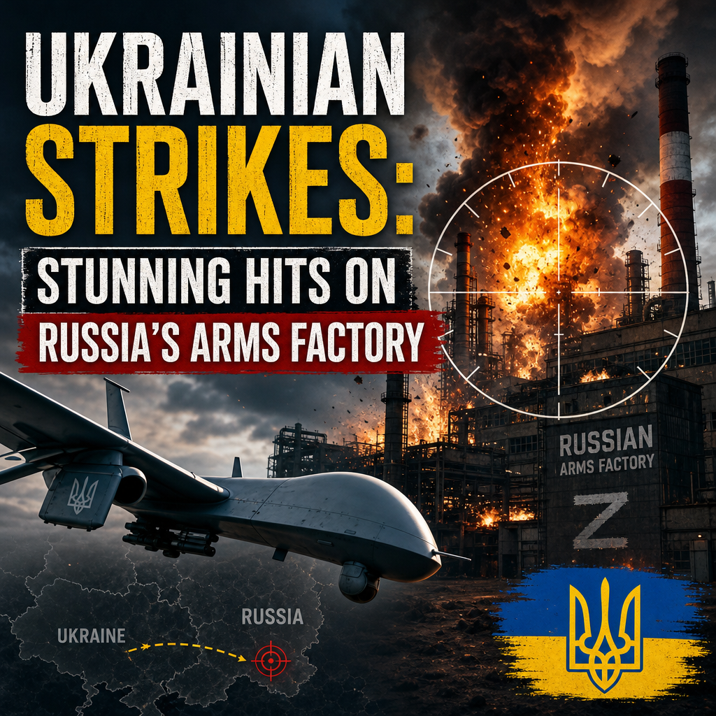 Illustration of Ukrainian Strikes: Stunning Hits on Russia’s Arms Factory