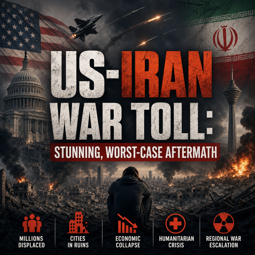 Illustration of US-Iran War Toll: Stunning, Worst-Case Aftermath