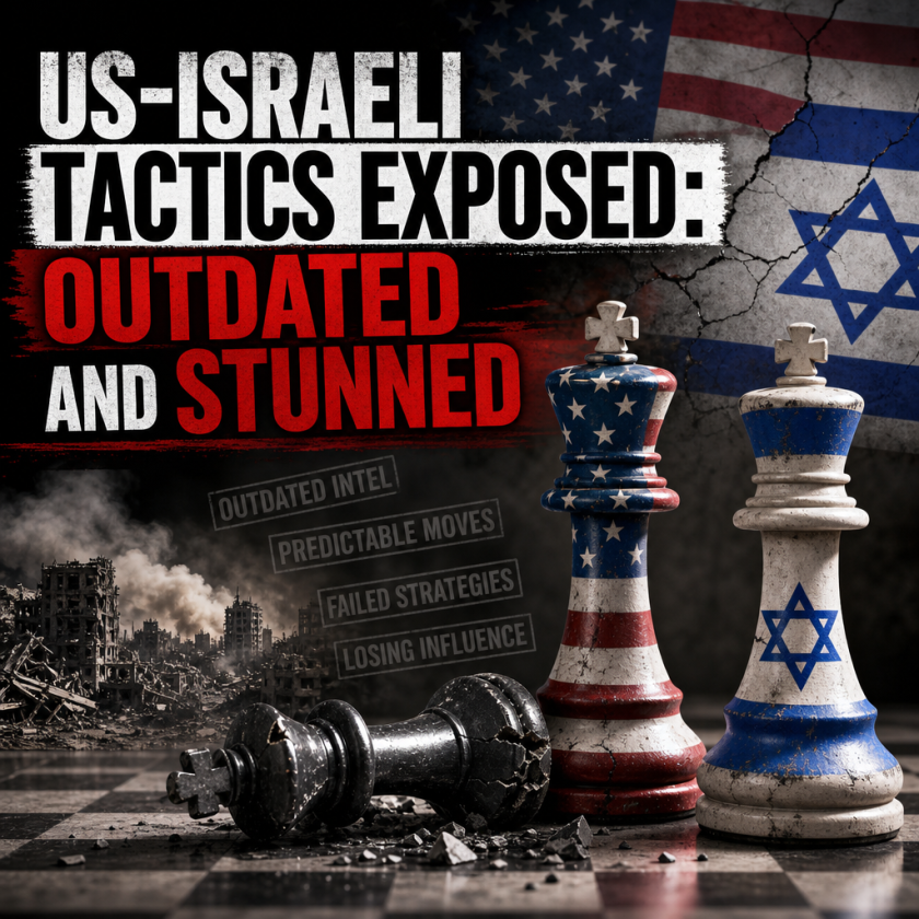 Illustration of US-Israeli Tactics Exposed: Outdated and Stunned