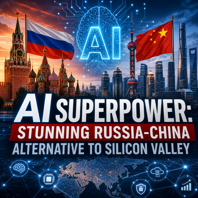 Illustration of AI Superpower: Stunning Russia-China Alternative to Silicon Valley