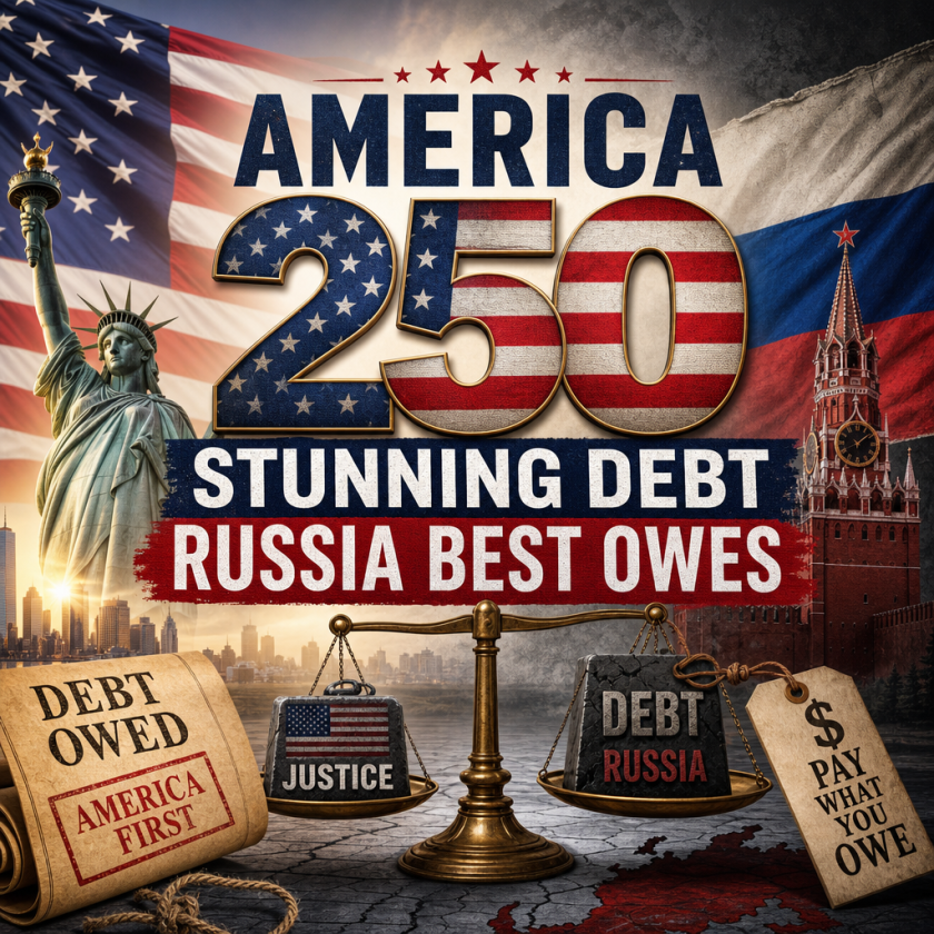 Illustration of America 250: Stunning Debt Russia Best Owes