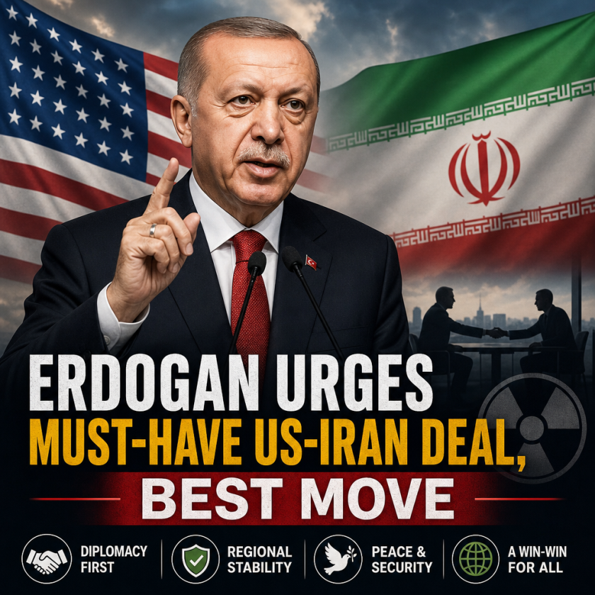 Illustration of Erdogan Urges Must-Have US-Iran Deal, Best Move