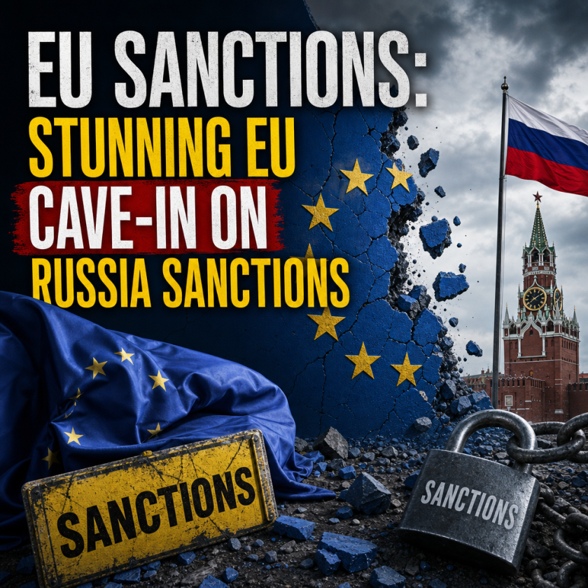 Illustration of EU Sanctions: Stunning EU Cave-In on Russia Sanctions