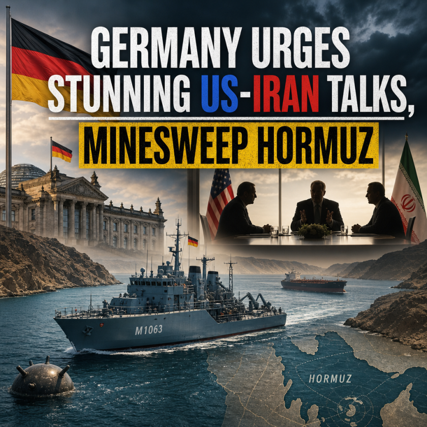 Illustration of Germany Urges Stunning US-Iran Talks, Minesweep Hormuz