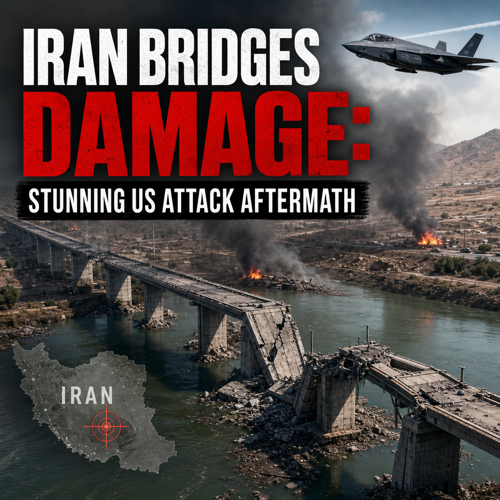 Illustration of Iran Bridges Damage: Stunning US Attack Aftermath