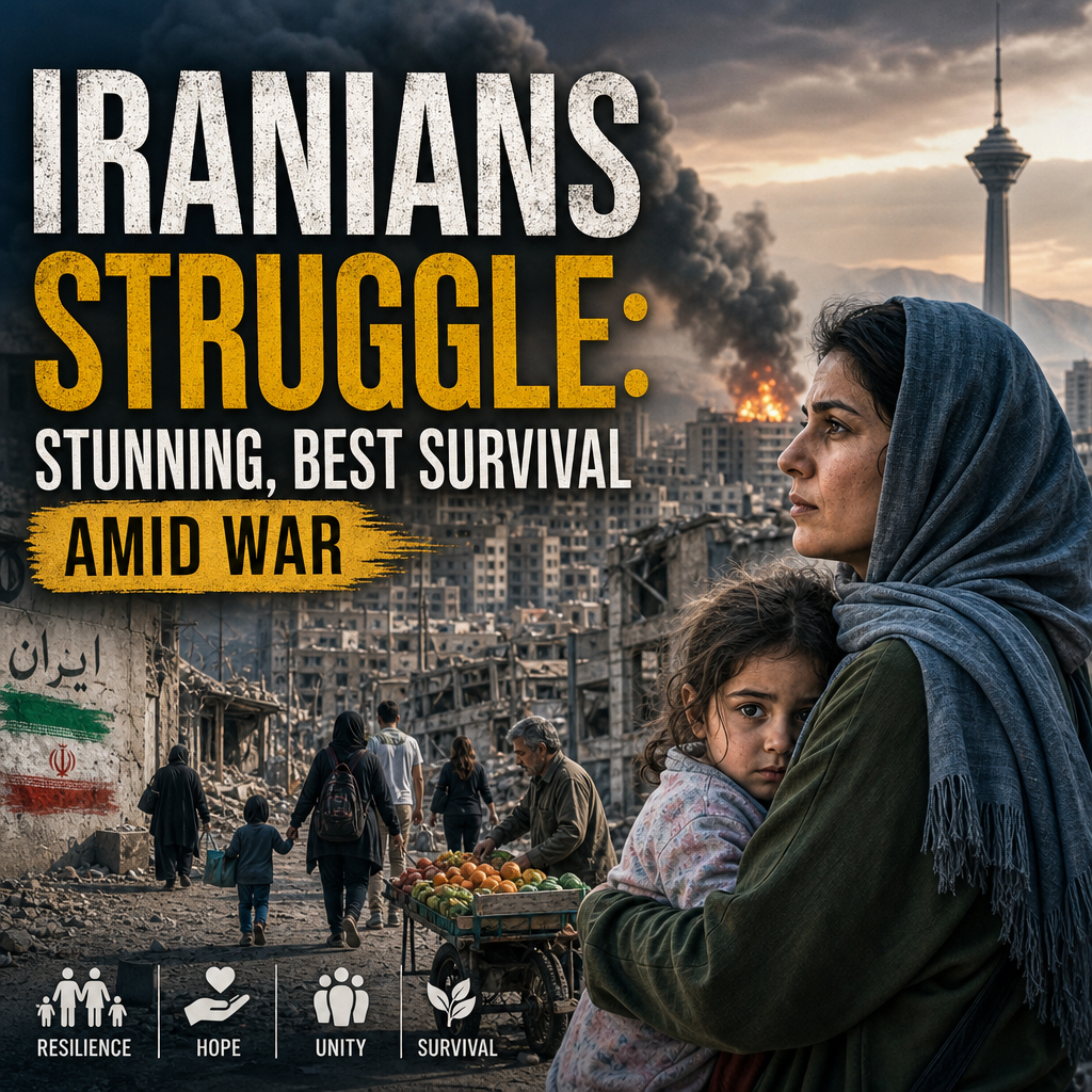 Illustration of Iranians Struggle: Stunning, Best Survival Amid War