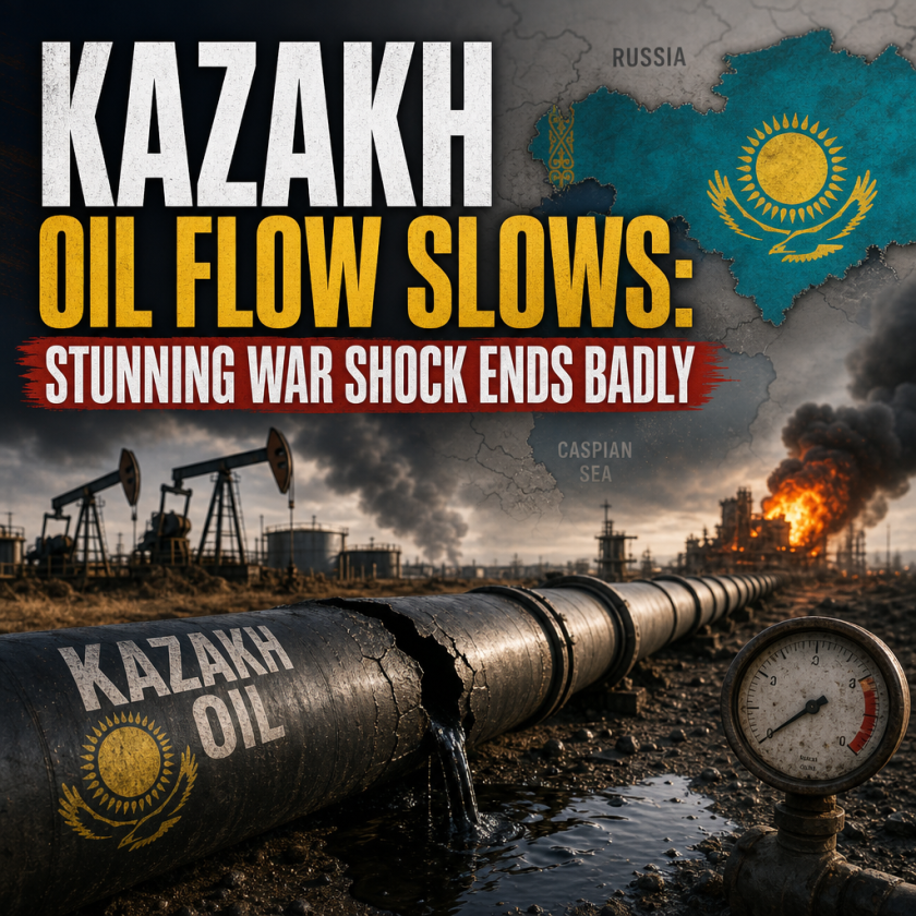 Illustration of Kazakh Oil Flow Slows: Stunning War Shock Ends Badly