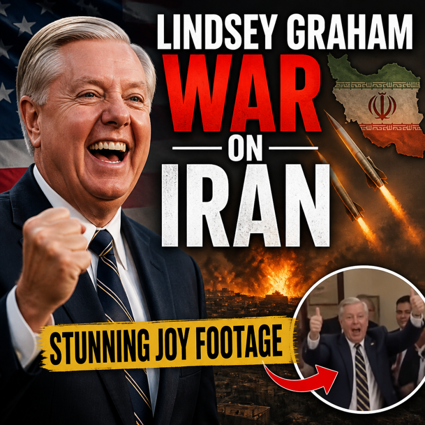 Illustration of Lindsey Graham War on Iran: Stunning Joy Footage